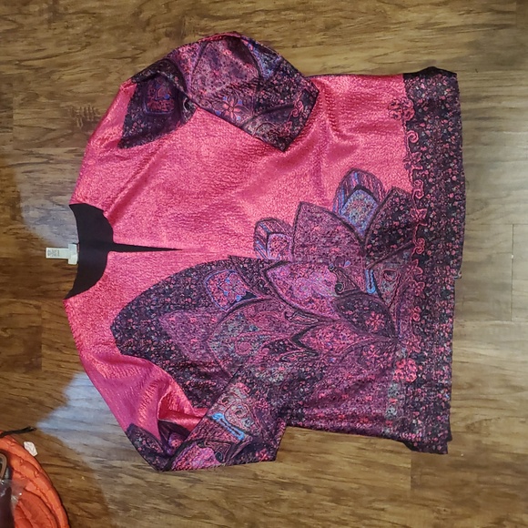 Catherines Open Jacket Womens  3X Pink Black Quilted Lightweight Reversible NwT - Picture 1 of 7